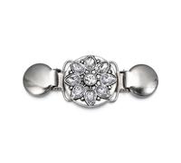 Pezzi Clip Per Cardigan 2 pezzi fermagli for maglioni e scialli retrò, spille for abbigliamento, decorazione con strass floreali, fibbia di collegamento for cardigan(Color-13)