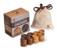 Pezzi da scacchiera Husaria in legno in stile italiano con creste impilabili e custodia con coulisse, 40 pezzi