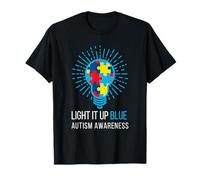 Pezzi del Puzzle Light It Up Blue per la consapevolezza dell'autismo Maglietta