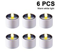 pezzi di candele a lanterna solare - Lampada LED solare elettronica ricaricabile con effetto tremolante - Candela a energia solare senza fia