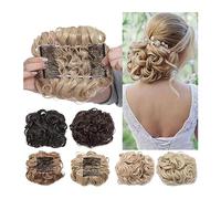 Pezzi di chignon per donne Capelli sintetici Pezzi di chignon disordinato Clip nell'estensione dei capelli Piatto di capelli ricci Chignon Coda di cavallo Parrucchino con 2 pettini Clip per donne Ch