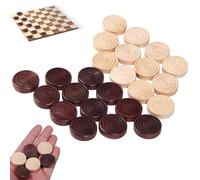 Pezzi di dama 24 pezzi in legno liscio a spirale inciso dama educativi rotondi dipinti Backgammon per bambini Gioco da tavolo, solo scacchi