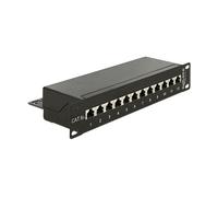 Pezzi di pannelli DELOCK 43310 12 porte Cat6a montaggio rack 1U metallo