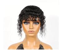 Pezzi di parrucca for la parte superiore della testa for capelli sottili da donna, capelli ricci Topper di ricambio Parrucchino soffice Parrucca senza cuciture con 3 clip(8 inch)