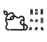 Pezzi di Percorso Puzzle in Gomma Flessibile, Set Circuito Expressway Estensibile, Tubi Modulare Impermeabile e Indistruttibile, Gioco di Puzzle per Bambini, Regalo Montessori per Outdoor e Indoor