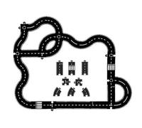 Pezzi di pista flessibili in gomma per puzzle stradale, set di piste flessibili per autostrada, autostrada modulare impermeabile, set di gioco fai-da-te per auto per interni ed esterni (41Pcs)