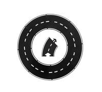 Pezzi di pista flessibili in gomma per puzzle stradale, set di piste flessibili per autostrada, autostrada modulare impermeabile, set di gioco fai-da-te per auto per interni ed esterni (8Pcs)