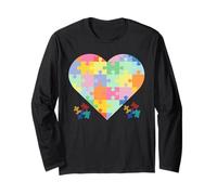 Pezzi di Puzzle Pastello in Un Cuore Maglia a Manica