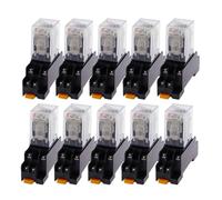 Pezzi di ricambio 10 Set LY2NJ HH62P HHC68A-2Z Electronic Mini Electromagnetic Relay 10A 8PIN Coil DPDT With Socket Base DC12V,24VAC110AC220V(DC,12V)