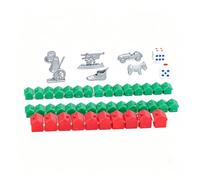 Pezzi di Ricambio del Gioco Alberghiero, 10 Pezzi Grandi, 30 Pezzi Piccole, 8 Pezzi di Ricambio, 2 Pezzi da Dadi, Monopoly Case in Plastica Parti di Gioco Accessori Supplementari per Giochi da Tavolo