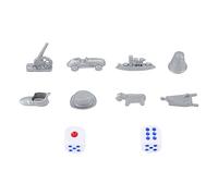 Pezzi di ricambio e dadi per giochi da tavolo in plastica con forme di cappelli per navi da auto cannone per serate di gioco in famiglia Accessori leggeri e durevoli 8 pezzi 2 dadi
