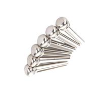 Pezzi di ricambio per chitarra 6 Pezzi Perni Per Ponte Per Chitarra Perni In Metallo Ottone 6 Perni Per Corde Per Chitarra Acustica(Silver)