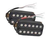 pezzi di ricambio per chitarra elettrica 1Set Pickup Per Chitarra Elettrica A Doppia Bobina Nera Da 6,3 Mm Con Palo Grande Con 4 Cavi Di Conduzione/divisione Della Bobina (Color : 1Set Black)