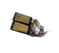 pezzi di ricambio per chitarra elettrica Pickup Per Chitarra Elettrica Zebra Ainico5 Humbucker Nero Pickup Per Chitarra Con Cablaggio 2V1T (Color : GD BK)