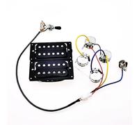 pezzi di ricambio per chitarra elettrica Pickup Per Chitarra Pickup Humbucker Pickup Per Chitarra Elettrica SH1n SH4 4C Zebra/Set Nero (Color : Bk Wiring Harness)