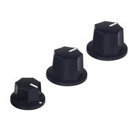 Pezzi di ricambio per chitarra Manopole Di Controllo Del Tono Del Volume Dell'amplificatore Da 3 Pezzi In Plastica Nera Per Basso Jazz In Stile Vintage