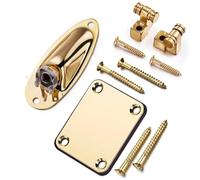 Pezzi di ricambio per chitarra Supporto Per Rullo Per Corde Per Chitarra Elettrica Accessori Per Chitarra In Metallo Collo Per Piastra Con Foro Per Cavo Audio Per Barca Con Viti Di Montaggio(Gold)