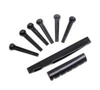 Pezzi di ricambio per chitarra Un Set Di Perni Per Ponte In Osso Per Chitarra Folk Parti Per Chitarra Con Dado Per Sella Accessori Per Chitarra Con Dado Per Chitarra Classica(Black)