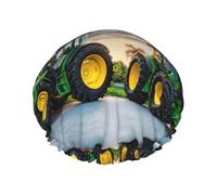 Pezzi di ricambio per la cuffia da doccia foderata morbida della stampa del macchinario agricolo, cuffia di doccia dei capelli della fascia elastica lavabile di doppio strato per il bagno