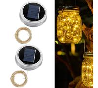 Pezzi di ricambio per luci solari, 7 cm, 2 pezzi di luci solari di ricambio per barattoli di vetro di conservazione, modulo solare di ricambio per lampada da giardino, impermeabile, coperchio di