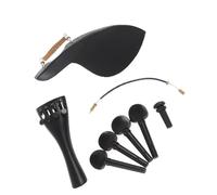 pezzi di ricambio per violino Il set di accessori per violino in legno di ebano da 4/4 include la mentoniera, la cordiera, la manopola per l'accordatura dell'intestino della coda