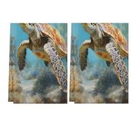 pezzi di strofinacci da cucina con motivo oceano, tartaruga marina e alghe, asciugamani da cucina a mano ad asciugatura rapida, panno decorativo per cucinare, pulizia domestica e asciugatura, 72 x