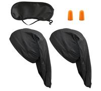 Pezzi Di Tappi Per Tubi Lunghi Neri, 1 Paio Di Tappi Per Le Orecchie E 1 Pezzo Di Maschera Per Gli Occhi, Cappuccio Per Dormire, Slot Notturno Elastico, Attrezzatura Per Dormire