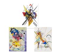 pezzi geometria astratta di Wassily Kandinsky moderno colorato poster wall art pittura stampa immagine soggiorno decor 40x50 cm/16x20inx3 pezzi senza cornice