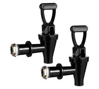 Pezzi Kit Nero 2 Rubinetto Acciaio in Inox per Dispenser | Struttura Solida, Facile Installazione, Controllo del Flusso, Uso Prolungato, Ricambio per Contenitori