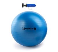 Pezzi Maxafe - Palla da ginnastica originale, diametro 65 cm, con pompa ATC, portata fino a 400 kg, per fitness, riabilitazione, terapia, ginnastica e come palla da seduta per ufficio, 65 cm, blu