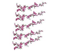 Pezzi Per Abbigliamento - Motivo Ricamato e Farfalla | Decorazioni Tessili 5 Pezzi Fatti A Mano Per Creazione Artistica Decalcomanie Giacche Camicie Borse Cappelli