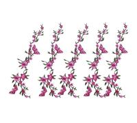 Pezzi Per Abbigliamento,Motivo Ricamato Fiori Bouquet Farfalla per Tessuto | Arte Tessile Artigianale Applicato Da Cucire Decorazioni Tessuto Accessori di Riparazione per Abbigliamento Cappelli Jeans