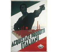 Pezzi Poster Stampa D'arte Immagini Dipinti Famosi Acquista Prodotti Italiani Manifesto di propaganda fascista durante l'autarchia di Leopoldo Metlicovitz Per Decorazioni Per La Casa 60x90cm