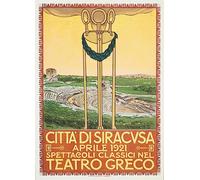 Pezzi Poster Stampa D'arte Immagini Dipinti Famosi Manifesto Pubblicitario per la Stagione Teatrale al Greco di Siracusa Italia Per Decorazioni Per La Casa 60x90cm