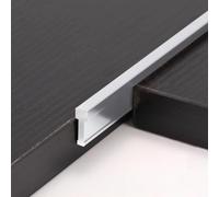 pezzi profilo di transizione legno a piastrelle, copertura soglia porta in alluminio extra stretto, striscia decorativa per la parete di sfondo in camera da letto/soggiorno (argento)