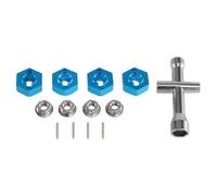 Pezzi Ricambio Per WLtoys 12428 12423 12429 1/12 Metallo 12mm Ruota Esagonale Connettore Esagonale Con Manicotto Dado RC Auto Parti Di Aggiornamento(Blue)