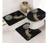 pezzi tappeti da bagno set tappetino da bagno simpatico gatto ingenuo tirare palloncino pesce rosso tarassaco sognante pianeta misterioso tappetino di contorno ultra morbido e coperchio per v a do