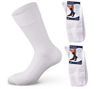 Pezzini 2/6/12 Paia di Calze Corte Sanitarie a Coste Filo di Scozia Uomo 100% Made in Italy - Calzini Sanitari in Cotone Anallergico - Senza Elastico per Diabetici o Personale Sanitario (2Bi, 45-46)