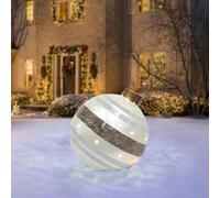 pezzo argento Palla gonfiabile natalizia decorata per esterni realizzata in PVC, 23,6 pollici Palloncino gonfiabile gigante Buon Natale con