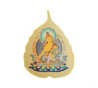 Pezzo artistico in rame Bodhi Leaf con otto Bodhisattva e Ksitigarbha per promuovere il benessere e l'armonia (2 Il re del Tibet)