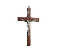 Pezzo decorativo a forma di croce, design religioso e significativo, 12x7x1 cm, decorazione da parete con croces cattolica in legno, croce in legno realizzata a mano, abbellimento per la casa, per par
