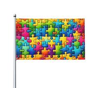 Pezzo Del Puzzle Sull'Autismo Garden Flag Resistente Alle Intemperie Bandiere Di Benvenuto Divertente Bandiere Da Giardino Decorazione Per Esterni Patio All'Aperto 90X152Cm