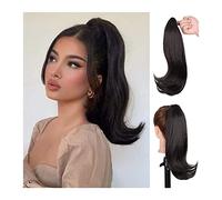 Pezzo di Capelli per Chignon Disordinato da Donna Clip di estensione dei capelli della coda di cavallo sintetica lunga 16" Clip di artiglio del panino riccio sintetico for l'uso quotidiano delle donne