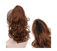 Pezzo di Capelli per Chignon Disordinato da Donna Estensioni dei capelli a coda di cavallo ondulata corta Clip for artiglio a coda di cavallo sintetica for uso quotidiano Parrucca for capelli a coda d
