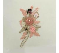 pezzo in vendita decorazione per il petto in pizzo 3D fiore tridimensionale ricamo con paillettes fai da te abbigliamento forniture accessori artigianali - Stile 32 (1 pz) - mostra