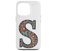 Pezzo indossabile ispirato al mosaico artistico lettera S artigianale Custodia per iPhone 13 Pro
