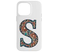Pezzo indossabile ispirato al mosaico artistico lettera S artigianale Custodia per iPhone 14 Pro Max