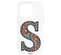 Pezzo indossabile ispirato al mosaico artistico lettera S artigianale Custodia per iPhone 15 Pro