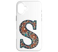 Pezzo indossabile ispirato al mosaico artistico lettera S artigianale Custodia per iPhone 16 Plus