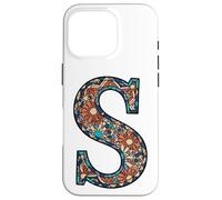Pezzo indossabile ispirato al mosaico artistico lettera S artigianale Custodia per iPhone 16 Pro